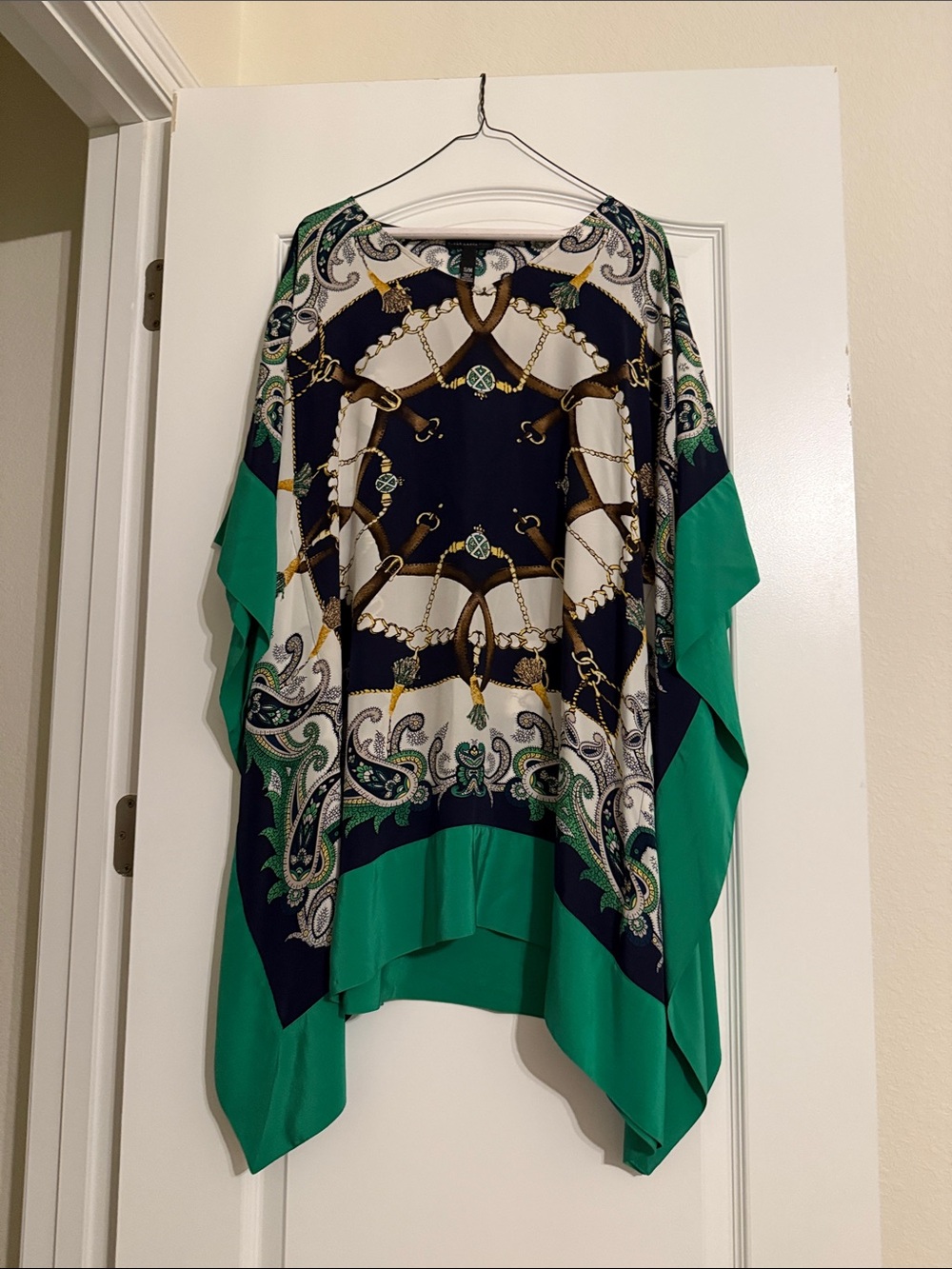 Black Label by Chiccos Silk Poncho Type Shirt S/M